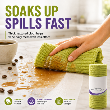 Multipurpose Reusable Tear-Off Cleaning Cloth Roll